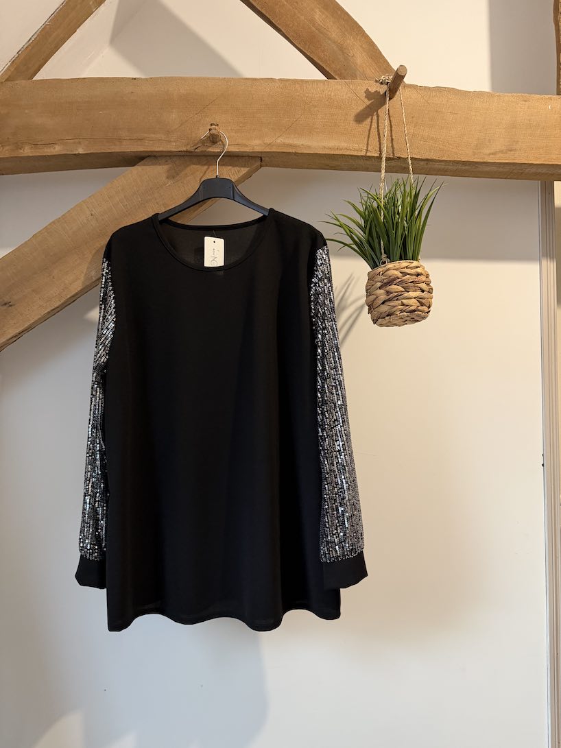 Haut fête manche sequin – Image 2