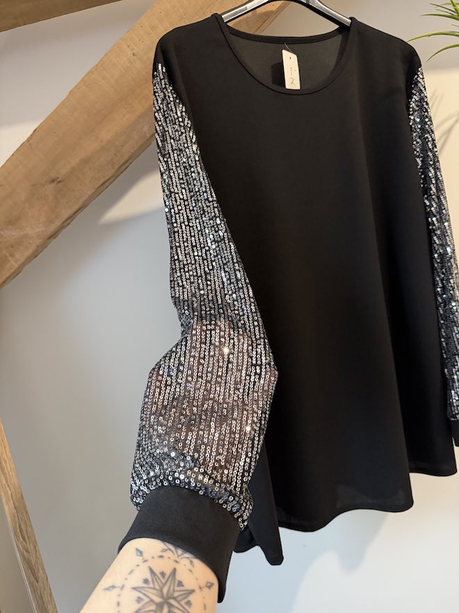 Haut fête manche sequin – Image 3