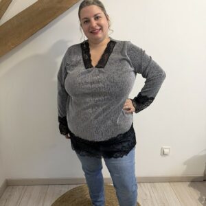 Tee-shirt rouleau dentelle