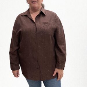 Chemiser marron avec paillette