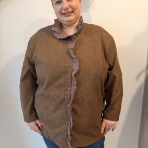 Chemiser marron avec dentelle