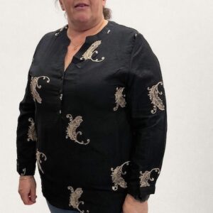 Chemisier noir avec motif