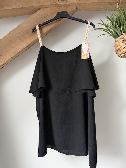 Débardeur léger - bretelles en cordes avec fils dorés – Image 2