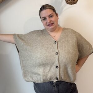 Gilet manche 3/4 effet chauve souris