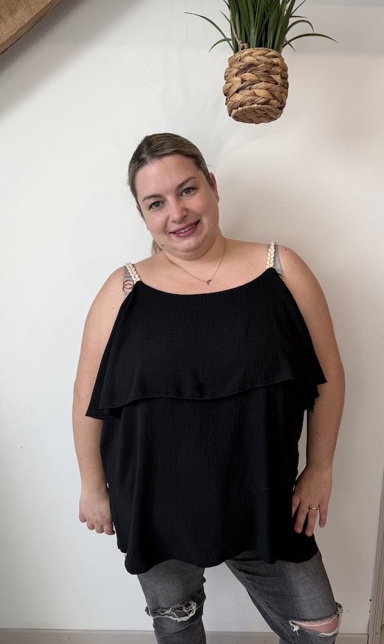 Débardeur léger - bretelles en cordes avec fils dorés